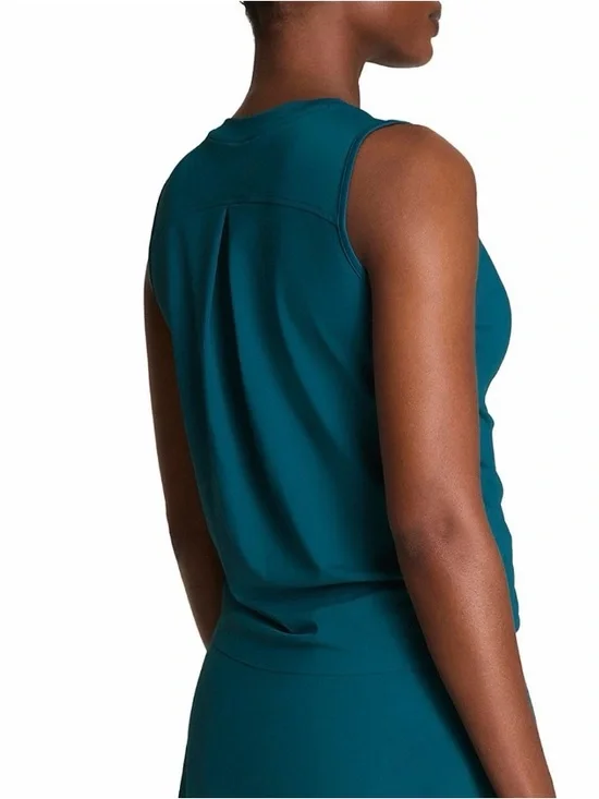 NWT SPANX Teal Sleeveless Crewneck active air Tank teal emerald bay M - Picture 2 of 4